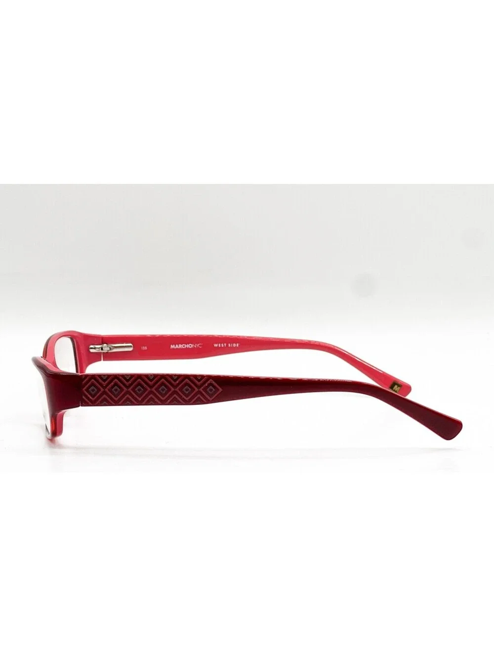 Marchon Nyc Marquis 604 Burgundy Pink Authentic Eyeglasses 51-16-135